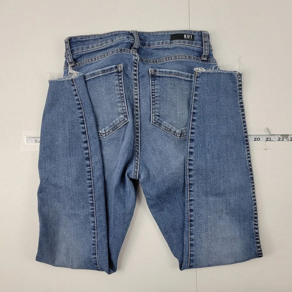 Donna Fab Ab High Waist Raw Hem Ankle‎ Skinny Jeans size 2 womens 2252